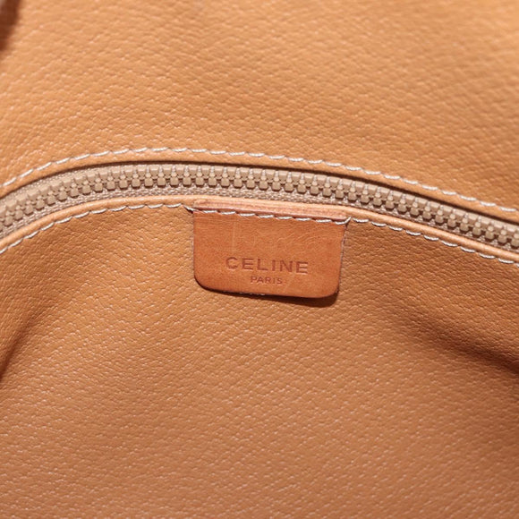 CELINE Macadam Canvas Hand Bag PVC Leather Brown Gold Auth 176039A