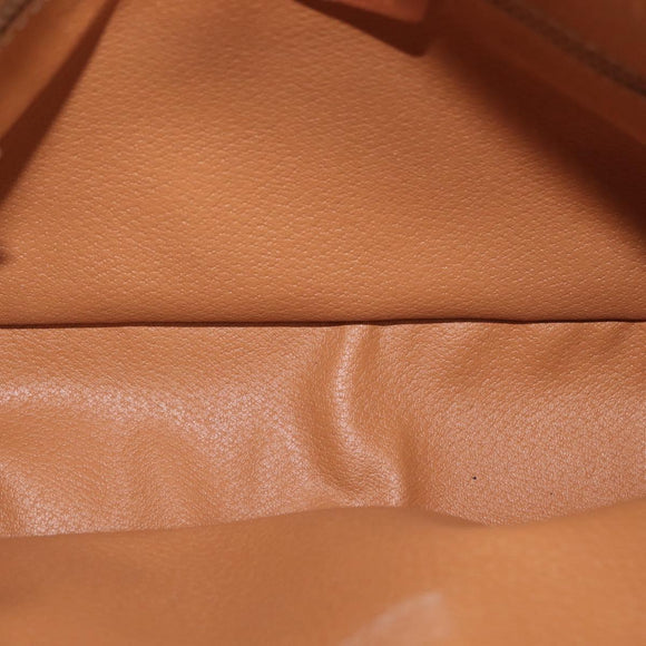 CELINE Macadam Canvas Hand Bag PVC Leather Brown Gold Auth 176039A