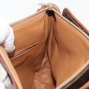 CELINE Macadam Canvas Hand Bag PVC Leather Brown Gold Auth 176039A-18
