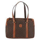 CELINE Macadam Canvas Hand Bag PVC Leather Brown Gold Auth 176039A-13