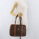 CELINE Macadam Canvas Hand Bag PVC Leather Brown Gold Auth 176039A-24