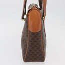 CELINE Macadam Canvas Hand Bag PVC Leather Brown Gold Auth 176039A-3