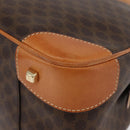 CELINE Macadam Canvas Hand Bag PVC Leather Brown Gold Auth 176040A-16