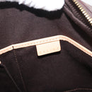 CELINE Macadam Canvas Hand Bag PVC Leather Brown Gold Auth 176040A-17