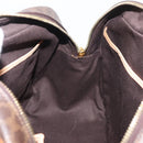 CELINE Macadam Canvas Hand Bag PVC Leather Brown Gold Auth 176040A-18