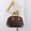 CELINE Macadam Canvas Hand Bag PVC Leather Brown Gold Auth 176040A-22