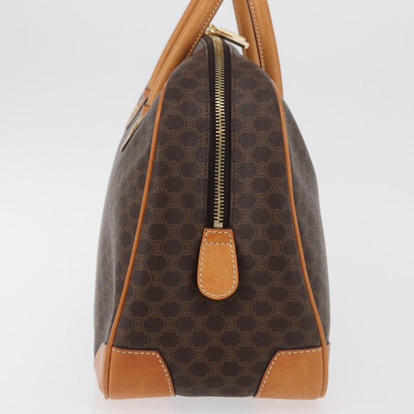 CELINE Macadam Canvas Hand Bag PVC Leather Brown Gold Auth 176040A