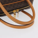 CELINE Macadam Canvas Hand Bag PVC Leather Brown Gold Auth 176040A-7
