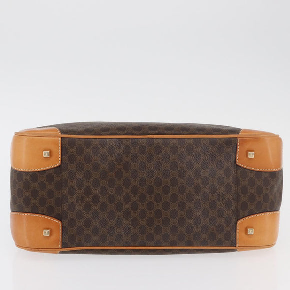 CELINE Macadam Canvas Hand Bag PVC Leather Brown Gold Auth 176040A