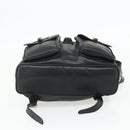 GUCCI Bamboo Backpack Leather Black Gold 003 1998 0016 Auth 176041-11