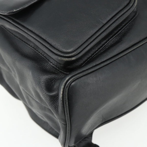 GUCCI Bamboo Backpack Leather Black Gold 003 1998 0016 Auth 176041