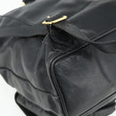 GUCCI Bamboo Backpack Leather Black Gold 003 1998 0016 Auth 176041-15