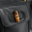 GUCCI Bamboo Backpack Leather Black Gold 003 1998 0016 Auth 176041-16