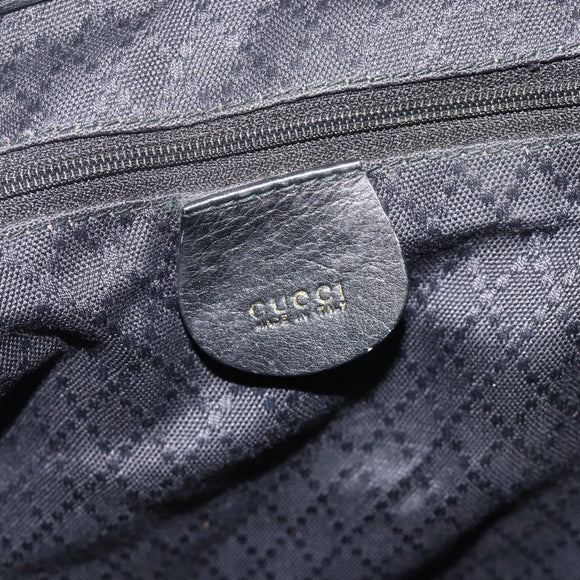 GUCCI Bamboo Backpack Leather Black Gold 003 1998 0016 Auth 176041