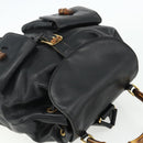 GUCCI Bamboo Backpack Leather Black Gold 003 1998 0016 Auth 176041-6
