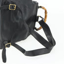 GUCCI Bamboo Backpack Leather Black Gold 003 1998 0016 Auth 176041-9