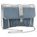 Miu Miu Matelasse Chain Shoulder Bag Leather Light Blue Silver Auth 176054-1