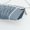 Miu Miu Matelasse Chain Shoulder Bag Leather Light Blue Silver Auth 176054-15