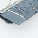 Miu Miu Matelasse Chain Shoulder Bag Leather Light Blue Silver Auth 176054-16