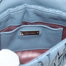 Miu Miu Matelasse Chain Shoulder Bag Leather Light Blue Silver Auth 176054-17