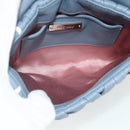 Miu Miu Matelasse Chain Shoulder Bag Leather Light Blue Silver Auth 176054-11