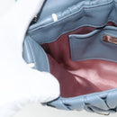 Miu Miu Matelasse Chain Shoulder Bag Leather Light Blue Silver Auth 176054-19