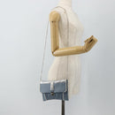 Miu Miu Matelasse Chain Shoulder Bag Leather Light Blue Silver Auth 176054-21