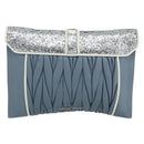 Miu Miu Matelasse Chain Shoulder Bag Leather Light Blue Silver Auth 176054-2