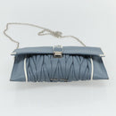 Miu Miu Matelasse Chain Shoulder Bag Leather Light Blue Silver Auth 176054-5
