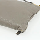 PRADA Shoulder Bag Leather Gray Gold Auth 176055A-10
