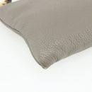 PRADA Shoulder Bag Leather Gray Gold Auth 176055A-11