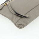 PRADA Shoulder Bag Leather Gray Gold Auth 176055A-13