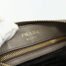 PRADA Shoulder Bag Leather Gray Gold Auth 176055A-18