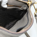 PRADA Shoulder Bag Leather Gray Gold Auth 176055A-20