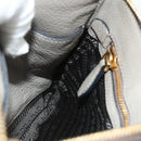 PRADA Shoulder Bag Leather Gray Gold Auth 176055A-21