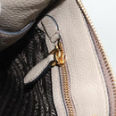PRADA Shoulder Bag Leather Gray Gold Auth 176055A-22