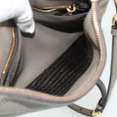 PRADA Shoulder Bag Leather Gray Gold Auth 176055A-24