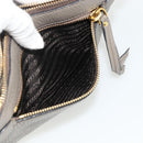 PRADA Shoulder Bag Leather Gray Gold Auth 176055A-25