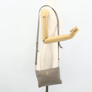 PRADA Shoulder Bag Leather Gray Gold Auth 176055A-27
