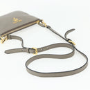 PRADA Shoulder Bag Leather Gray Gold Auth 176055A-7