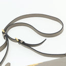 PRADA Shoulder Bag Leather Gray Gold Auth 176055A-8