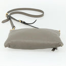 PRADA Shoulder Bag Leather Gray Gold Auth 176055A-9