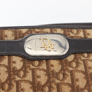 Christian Dior Trotter Canvas Shoulder Bag Beige Gold Auth 176056-17