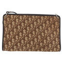 Christian Dior Trotter Canvas Shoulder Bag Beige Gold Auth 176056-2