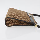 Christian Dior Trotter Canvas Shoulder Bag Beige Gold Auth 176056-3