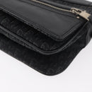 Christian Dior Trotter Canvas Shoulder Bag Black Silver Auth 176057A-15