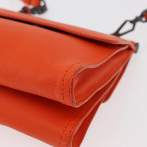 BOTTEGA VENETA INTRECCIATO Shoulder Bag Leather Orange Auth 176058