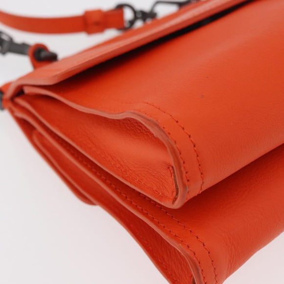 BOTTEGA VENETA INTRECCIATO Shoulder Bag Leather Orange Auth 176058