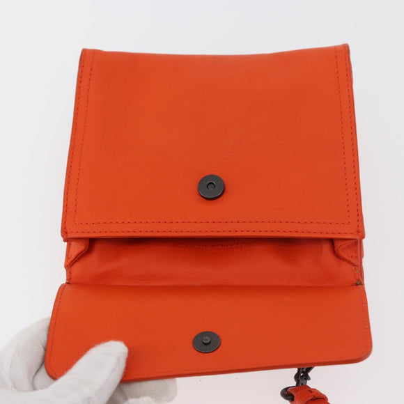 BOTTEGA VENETA INTRECCIATO Shoulder Bag Leather Orange Auth 176058