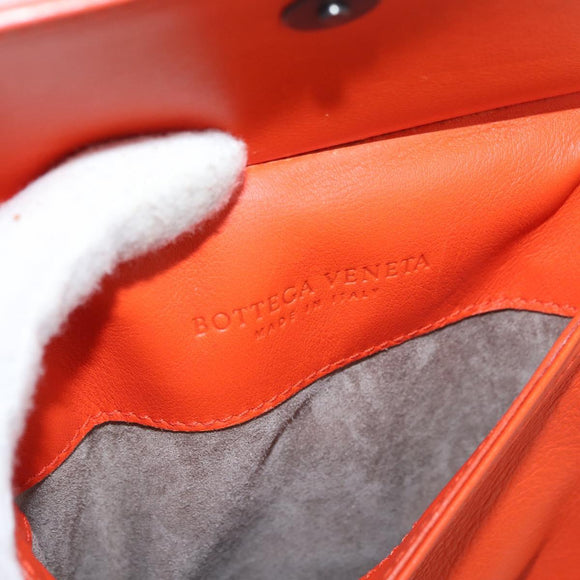 BOTTEGA VENETA INTRECCIATO Shoulder Bag Leather Orange Auth 176058